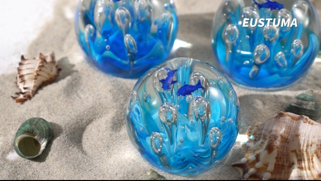 Amazon.co.jp: 手吹きガラスサンゴ置物ボール、文鎮ガラスボール、水槽